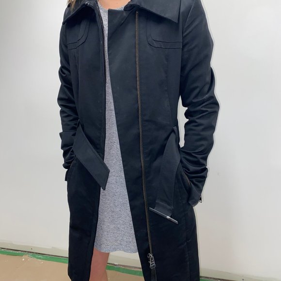 Mackage Black Trench Coat XS - Picture 4 of 4